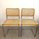 Pair of Marcel Breuer Cesca B32 chairs Made in Italy