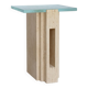 Travertine - Glass side table "LLOYD"