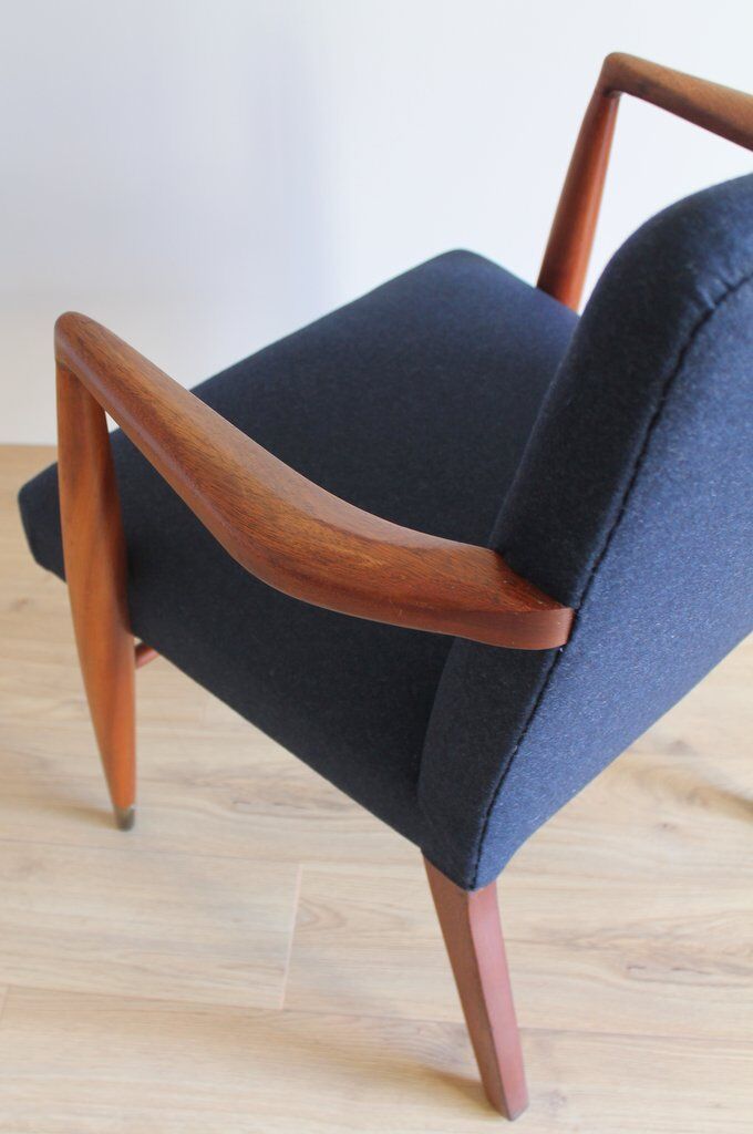 Scandinavian 60's navy blue armchair