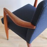 Scandinavian 60's navy blue armchair