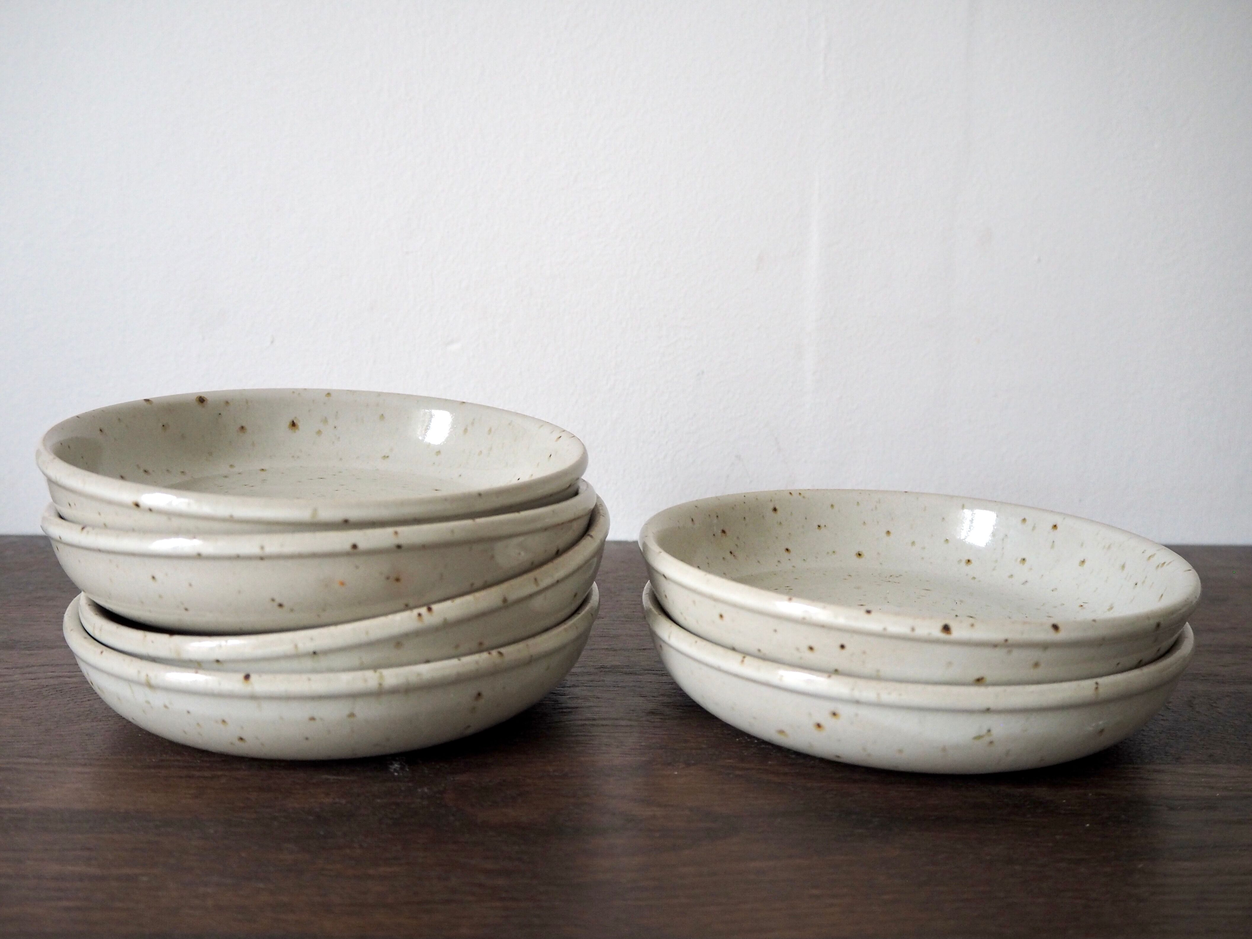 Set of 6 plates caps in pyrite sandstone Sandstone of the Marais