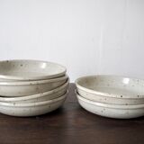 Set of 6 plates caps in pyrite sandstone Sandstone of the Marais