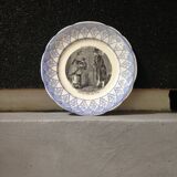 Opaque talking plate of Sarreguemines 19th century