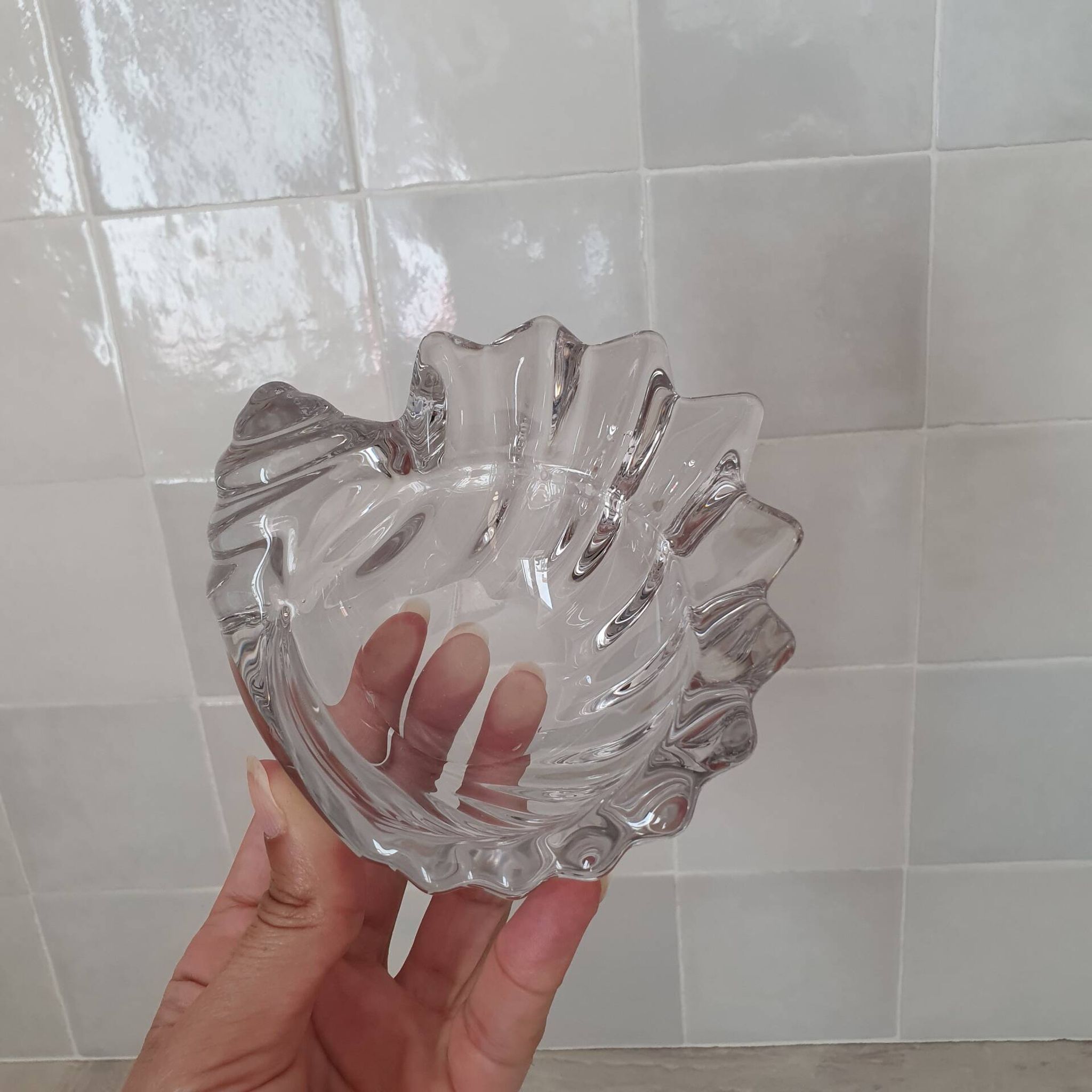 Shell-shaped glass pocket tray