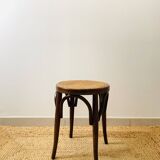 Cane stool in bent wood