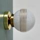 Vintage glass globe wall or ceiling light in white and gold from Clichy.