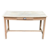 Parisian desk from the 1940s stripped to raw solid wood, 120cm.