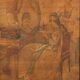 Tapisserie ancienne sur toile « Lecture de la lettre » XIXème s.