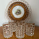 Vintage diamond tip cut whisky glasses 1960/70