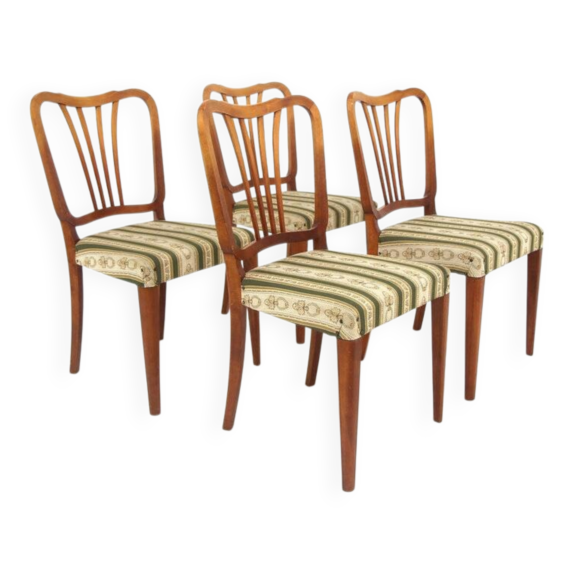 4 chaises en hêtre, Swedish modern, Suède, 1940