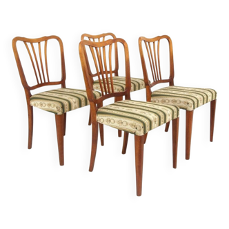 Set of 4 beech chairs, Swedish modern, Sweden, 1940.