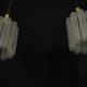 Pair of Murano glass and brass chandeliers