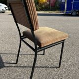 Vintage metal and velvet chair 1950