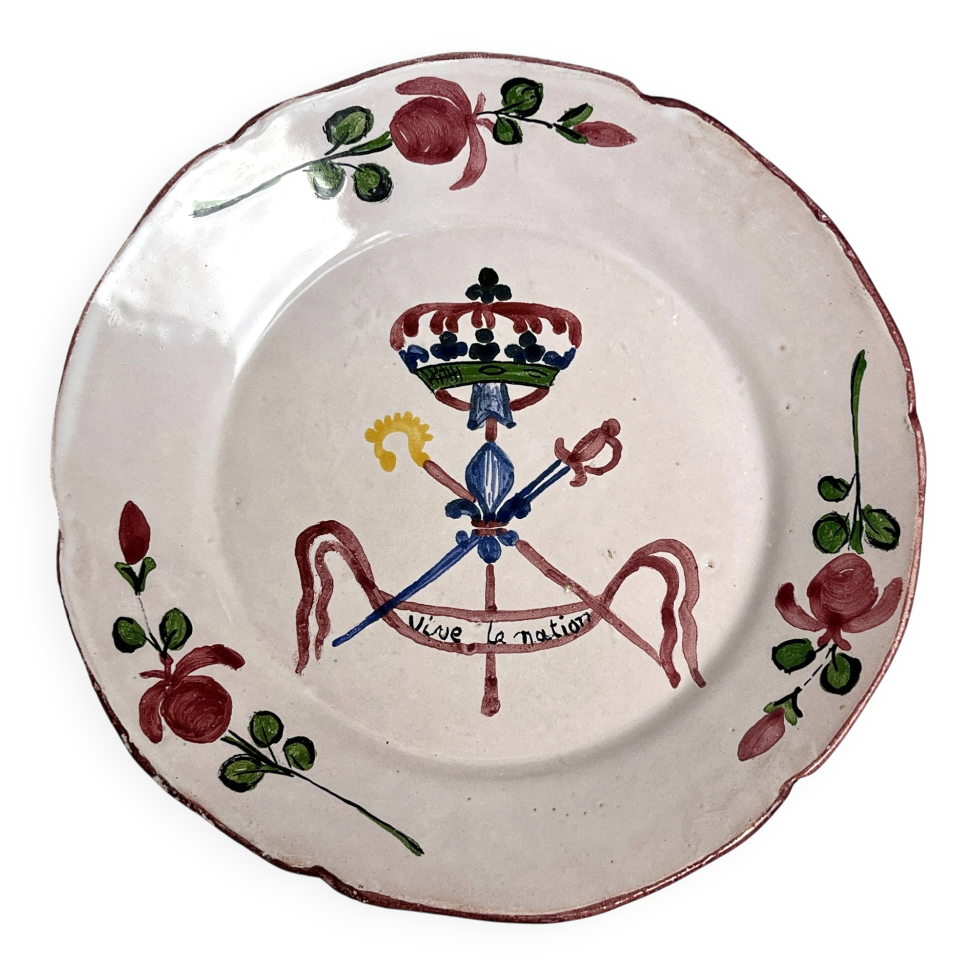Earthenware from Les Islettes revolutionary plate late 18th century