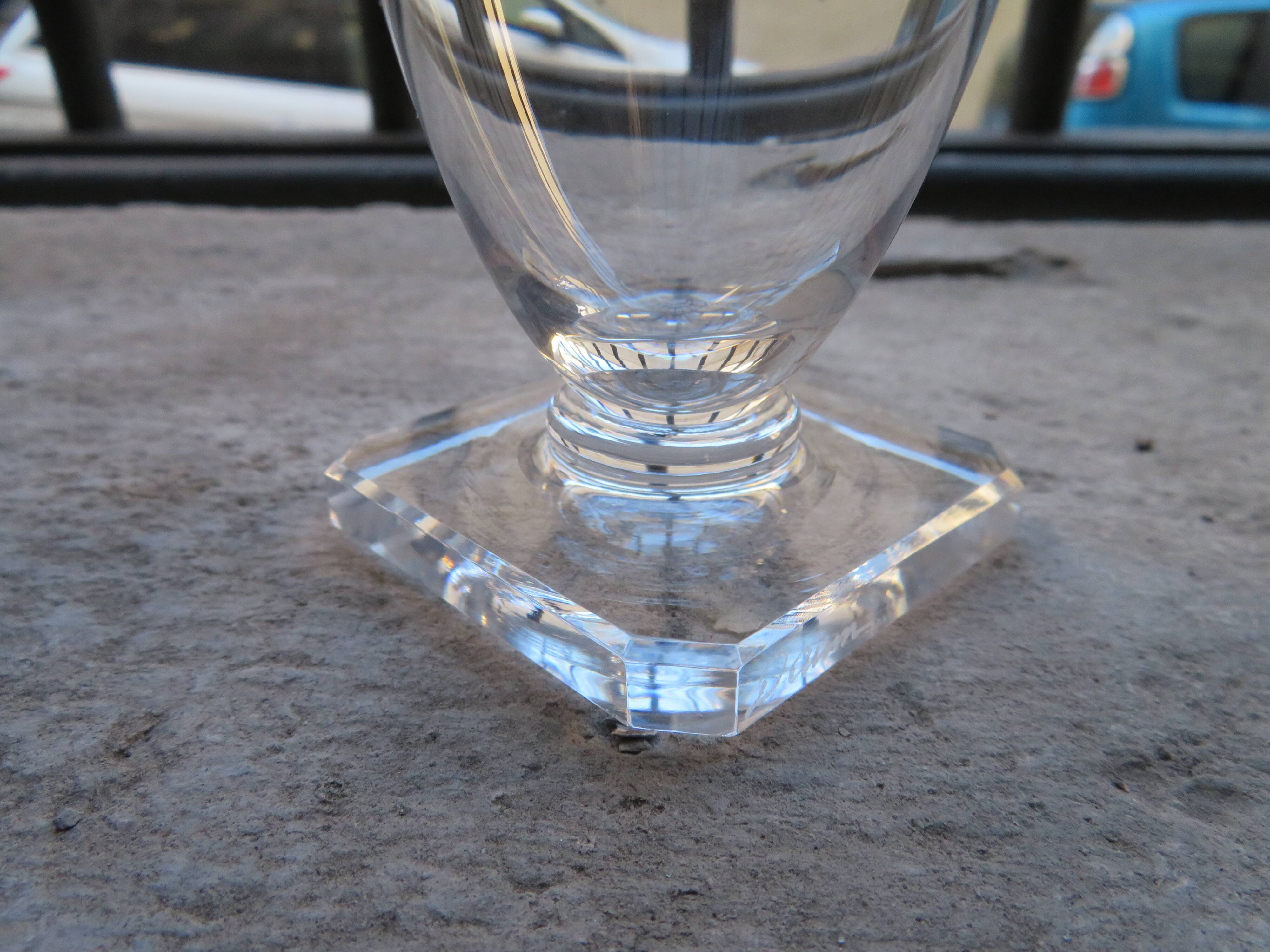 6 port or aperitif glasses 7cl Daum crystal with square base h 8.3cm