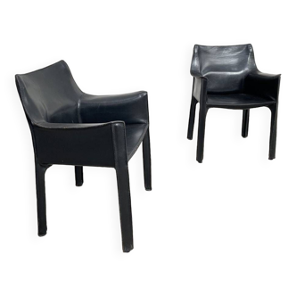 Cassina CAB 413 leather armchairs