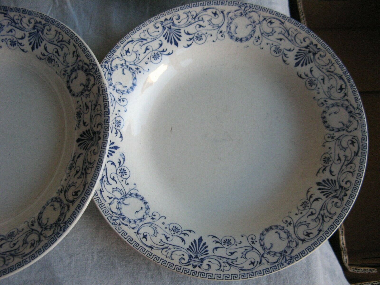 Lot of 6 hollow plates earthenware Creil Montereau décor Marie Louise