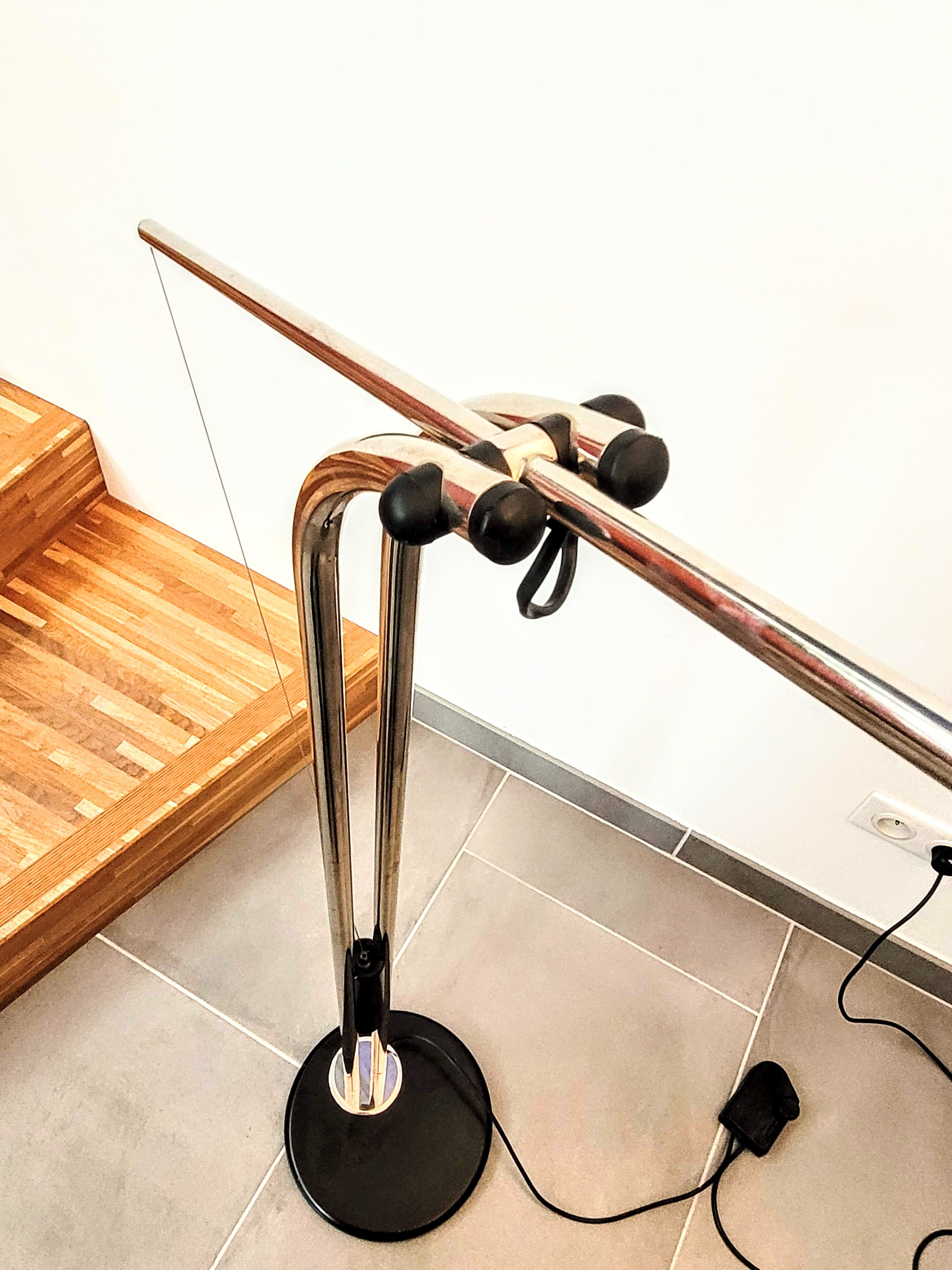 Chrome floor lamp against weight 70s