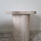 Alpha side table irregular natural travertine ribbed foot