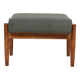 Footrest in vintage style, wooden pouffe, corduroy fabric , Graphite upholstery