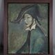 Harlequin, oil on canvas vintage 1950, signed & dated on the back SB