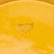 Round vintage Keralux Boch Frères plate - Relief Straw decoration