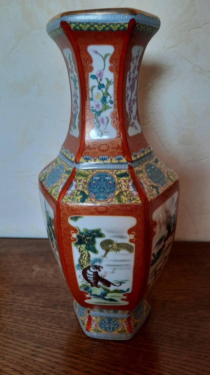 Chinese vase in rose family porcelain
