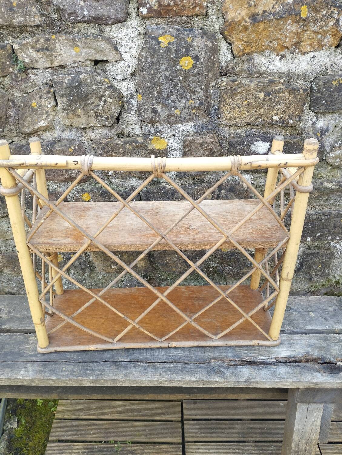 Vintage rattan shelf