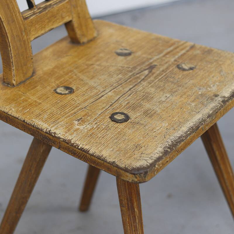 19th century antique painted primitive mountain chairs