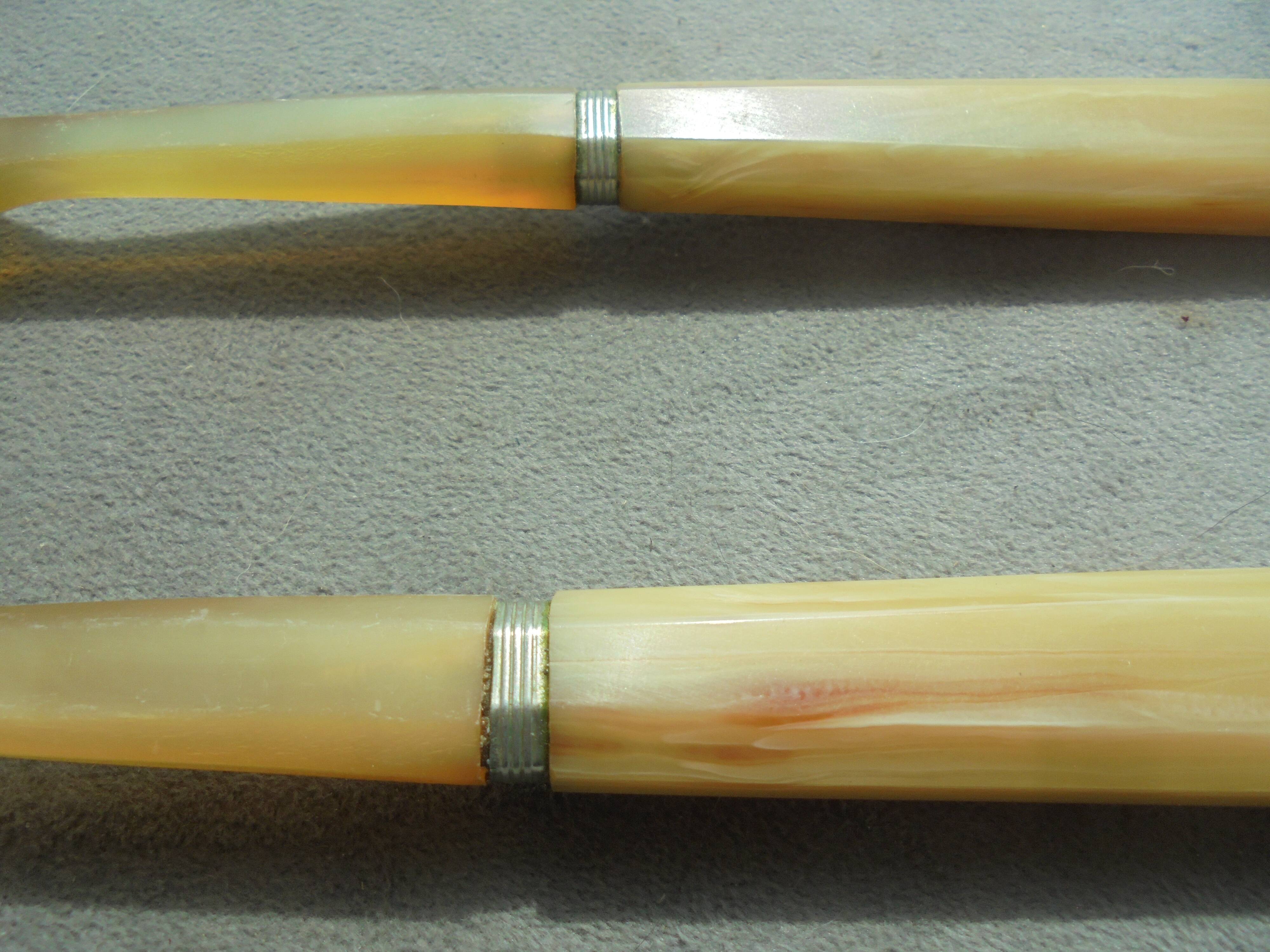 Art deco horn salad servers