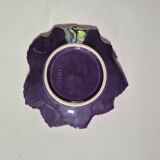 purple ceramic bowl in the shape of a tree leaf