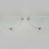 Pair of half-moon wall lights from the 1980s in Italy