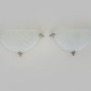 Pair of half-moon wall lights from the 1980s in Italy