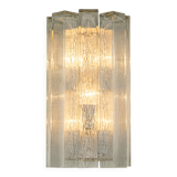 Large pair of wall sconces in brass and Murano glass by Doria, Germany, 1960s.