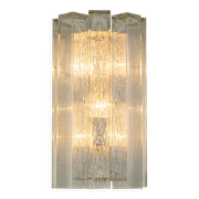 Large pair of wall sconces in brass and Murano glass by Doria, Germany, 1960s.