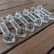 Set of 6 Antique Diamond Point Glass or Crystal Knife Rests