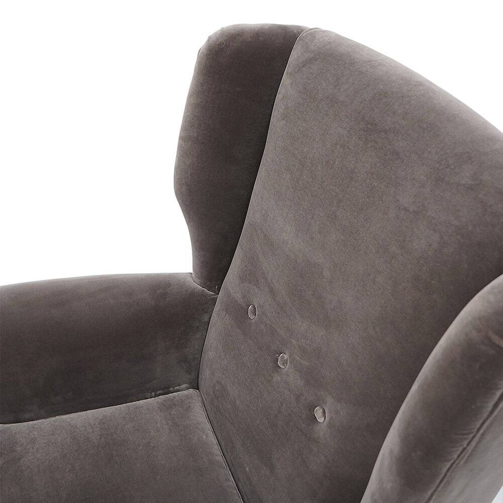 Set of grey velvet armchairs, 1950s.