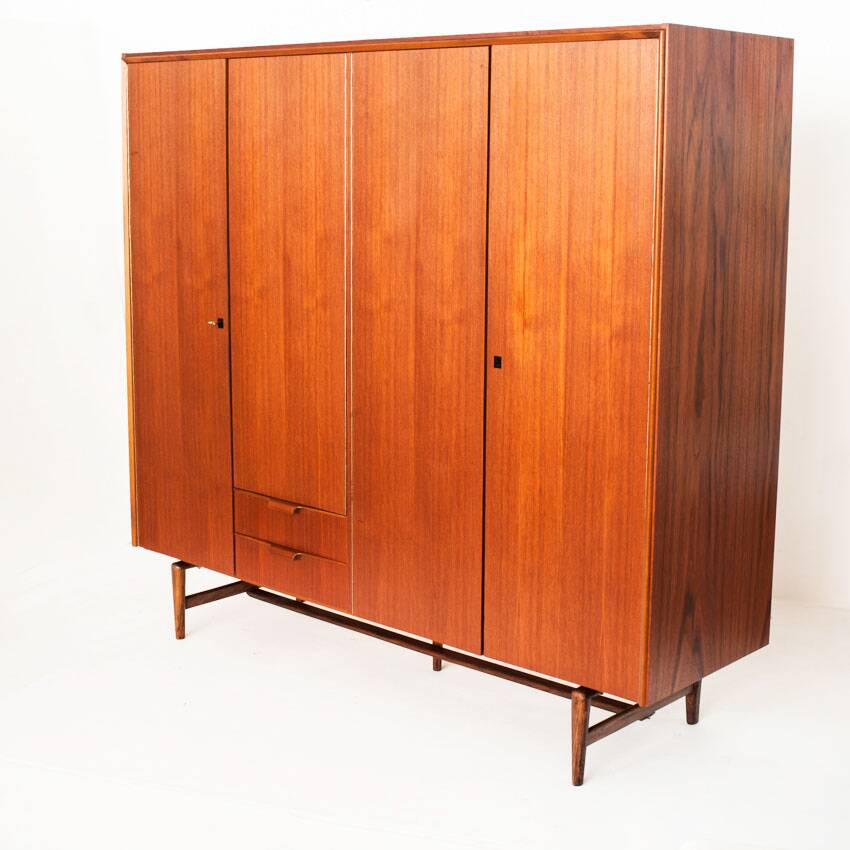 Vintage Scandinavian/Mid Century wardrobe in teak wood, France, 60s.
