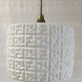 Opaline pendant light with geometric pattern - 50s/60s