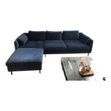 Velvet corner sofa