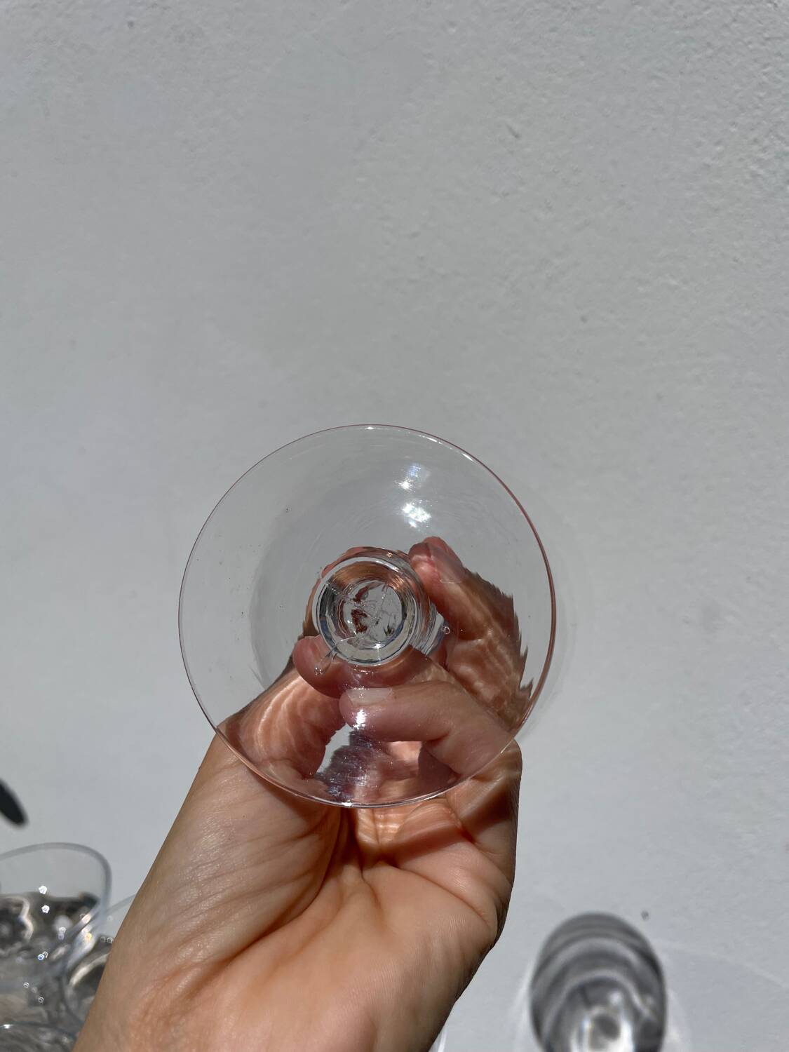 8 antique blown glass cocktail glasses