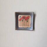 Handmade wall ceramic poppies bohemian countryside miniature