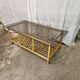 Rattan coffee table with smoked glass top 1970