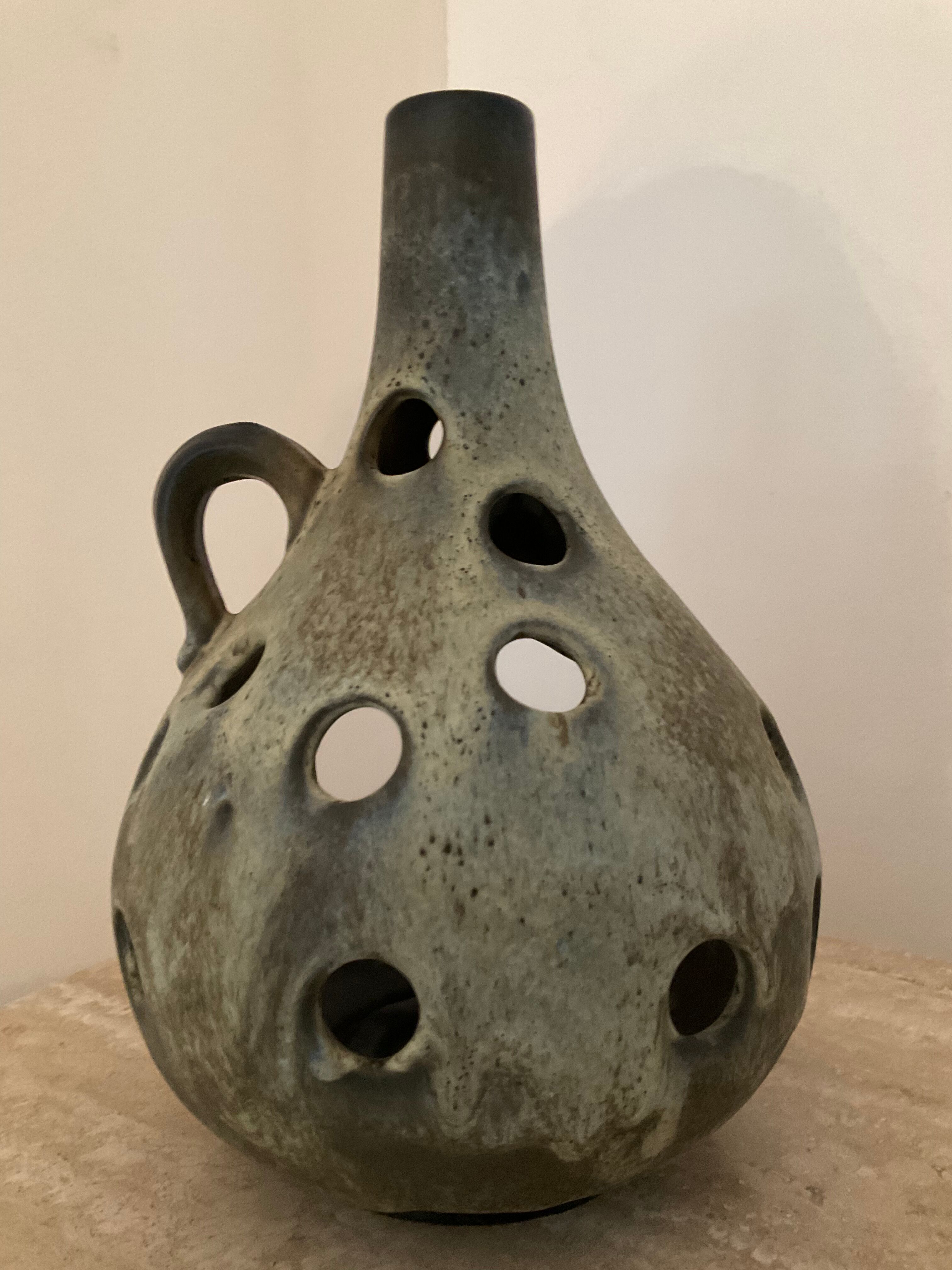Ceramic lantern candle holder from the 60s