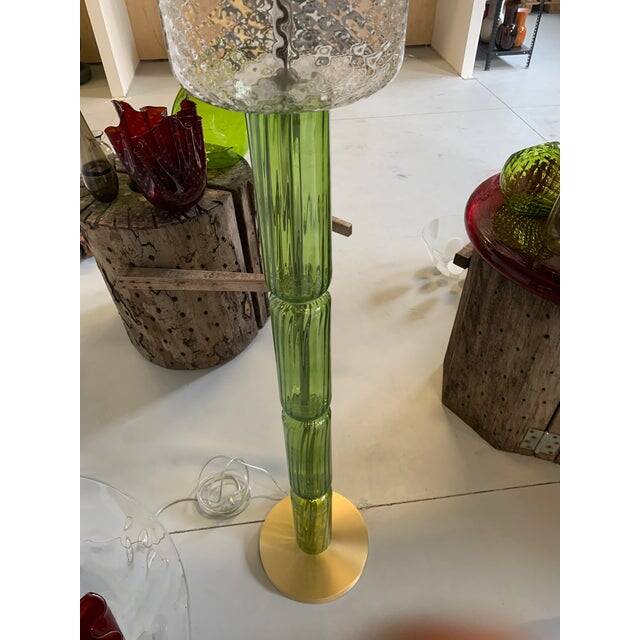 Contemporary Green Murano Glass Floor Lamp