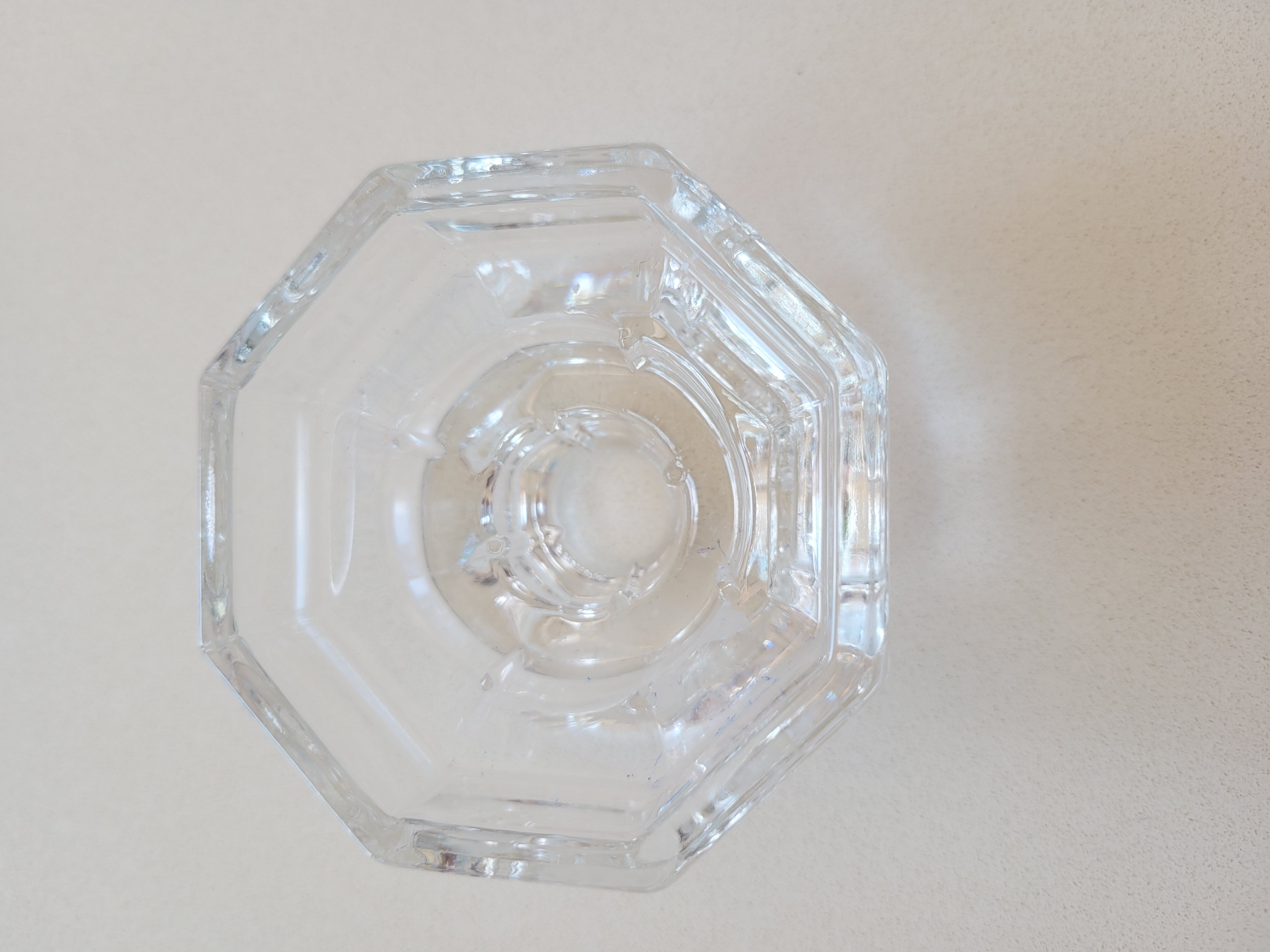 4 thick glass candle holders