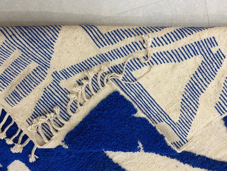 Blue Moroccan rug, living room rug 250/150cm