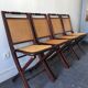 Following 4 folding chairs in mahogany and canned, 60 years.