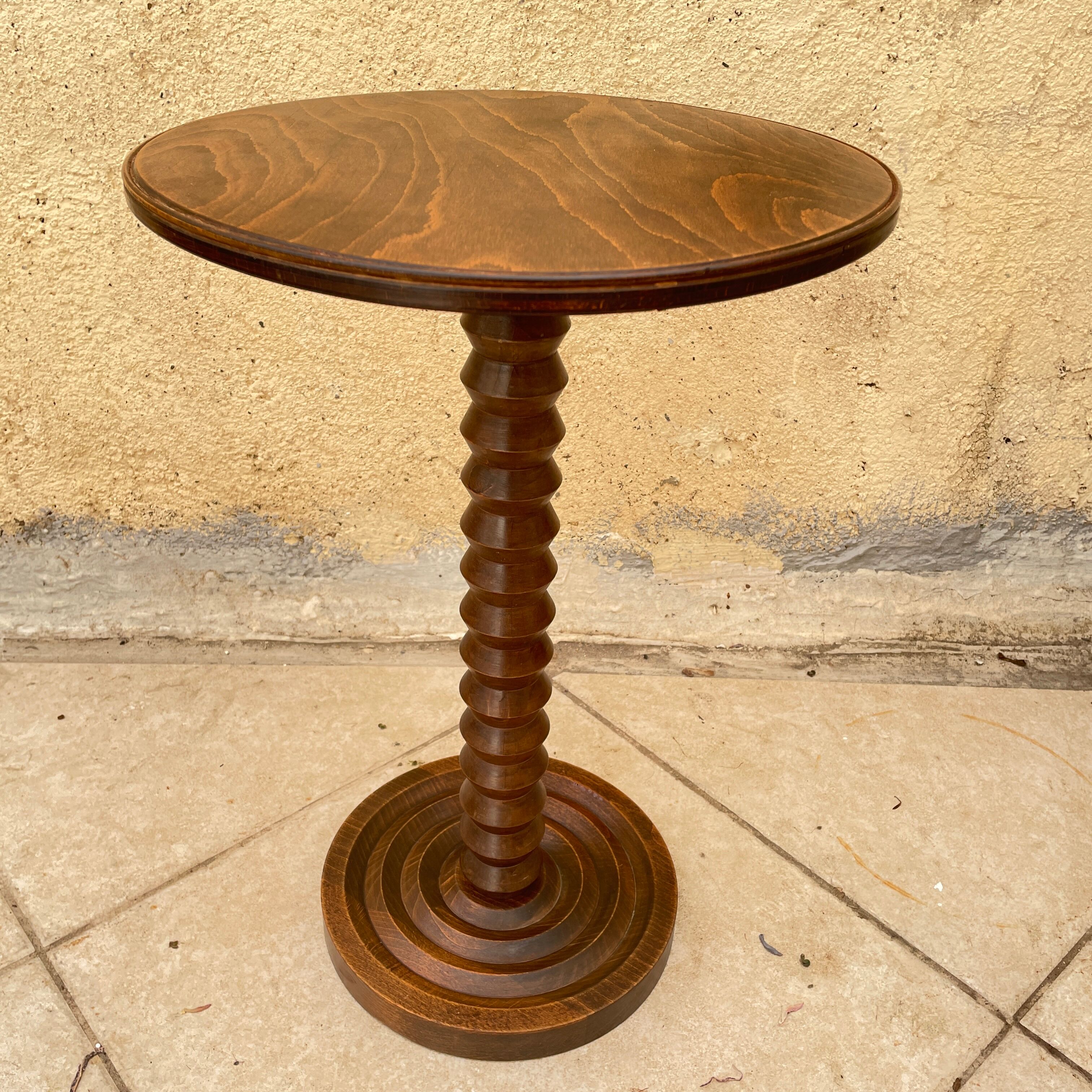 Charles Dudouyt wooden pedestal table