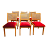 Set of 6 Scandinavian chandinavian chairs 1960